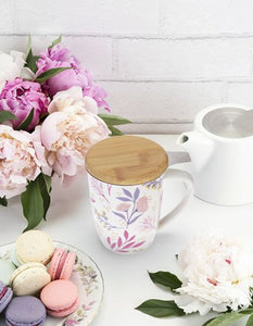 Bailey Botanical Bliss Ceramic Tea Mug & Infuser