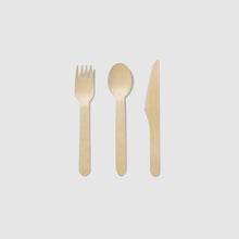 Load image into Gallery viewer, Wooden Party Cutlery Set
